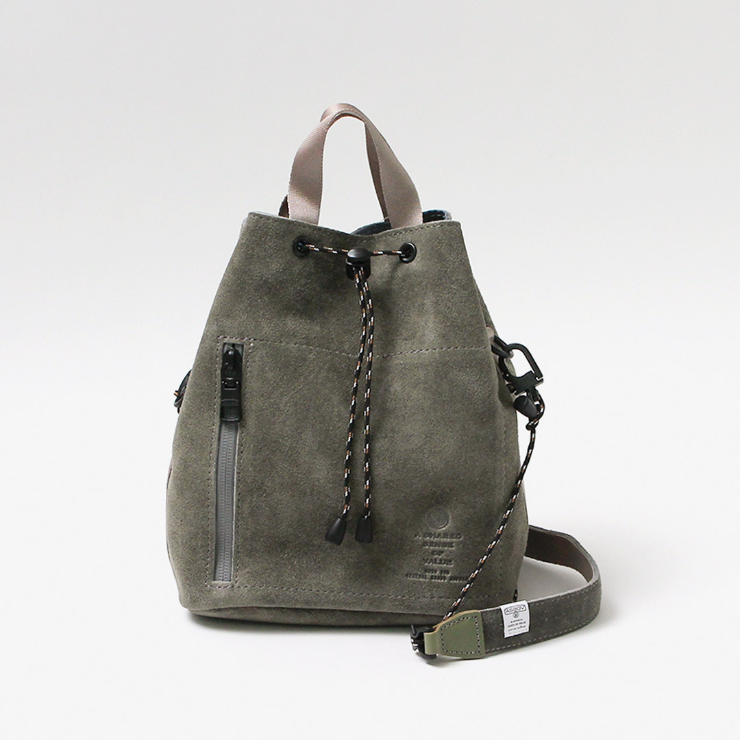 AS2OV（アッソブ） 撥水スエード ドローストリング バッグ / メンズ レディース 鞄 巾着 手提げ ショルダー 本革 コラボ | AS2OV | 01