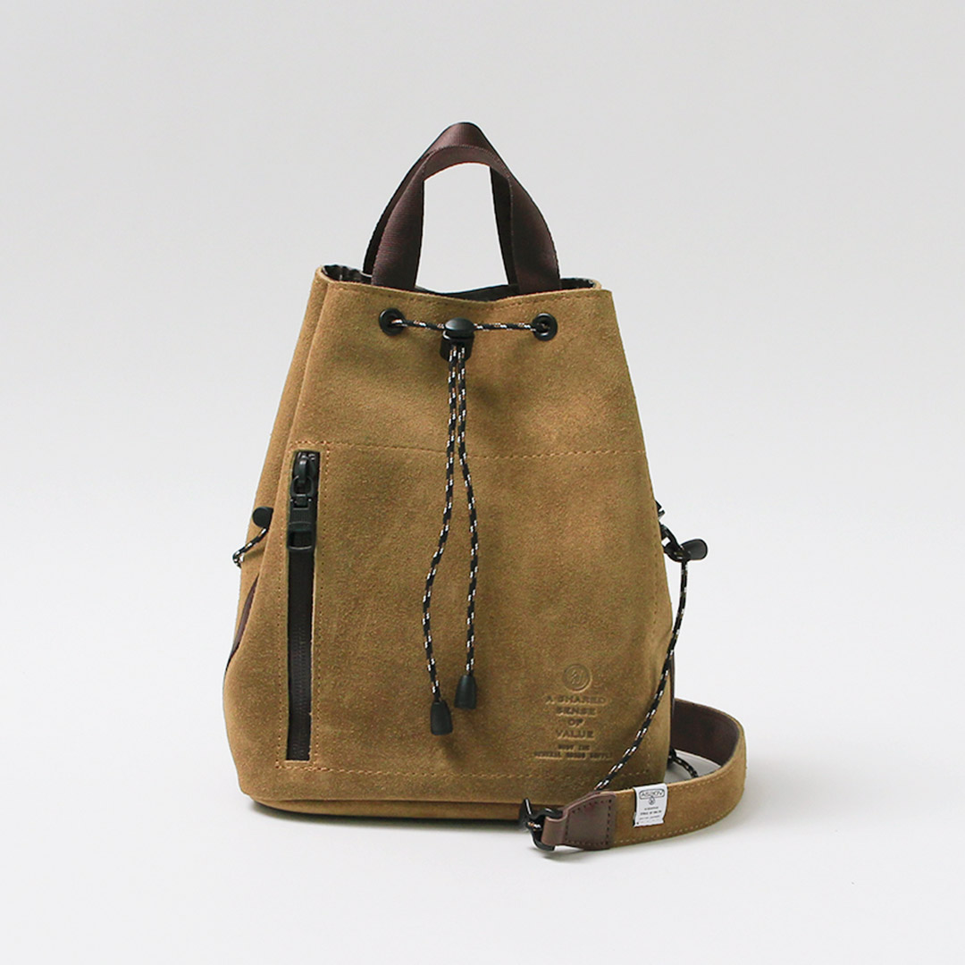 AS2OV（アッソブ） 撥水スエード ドローストリング バッグ / メンズ レディース 鞄 巾着 手提げ ショルダー 本革 コラボ | AS2OV | 02