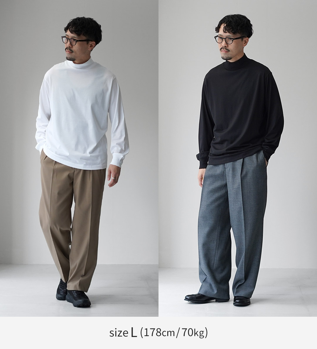 handvaerk（ハンドバーク） 60/2 モックネック ロングスリーブTシャツ