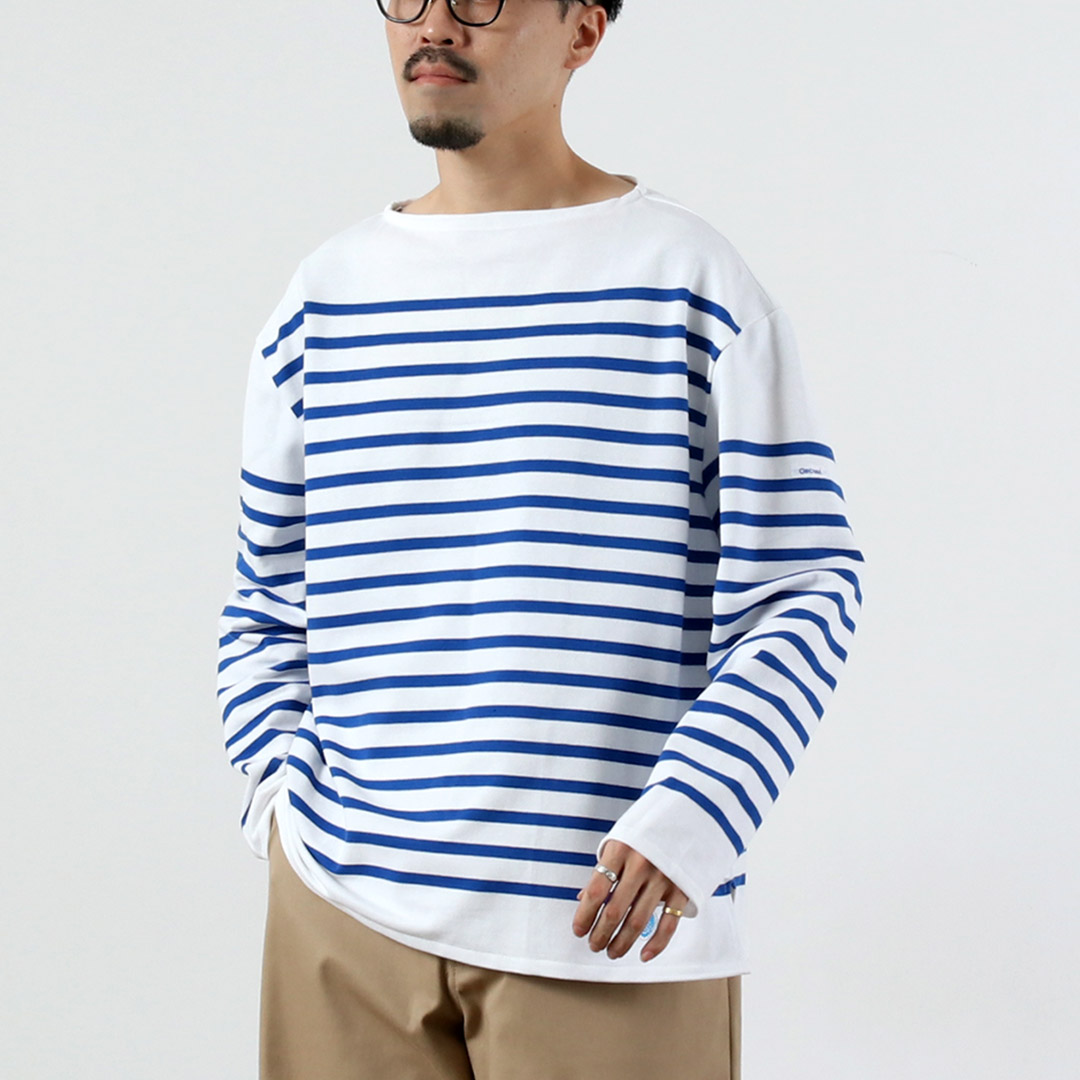 ORCIVAL（オーシバル） リラックスフィット ボートネック ロングスリーブ プルオーバー / メンズ ロンT バスクシャツ 長袖 | ORCIVAL | 01