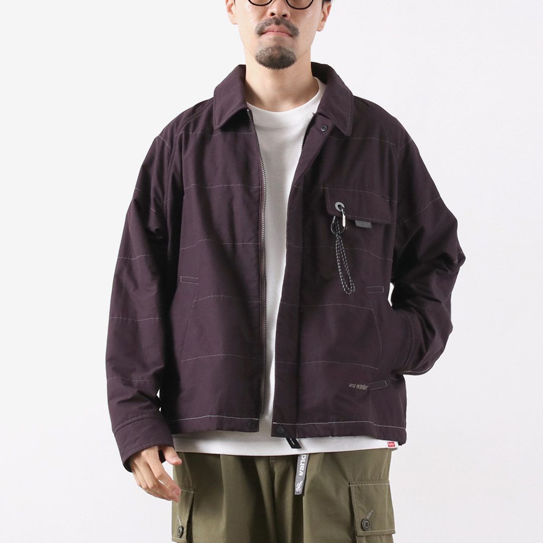 AND WANDER（アンドワンダー） コットンナイロン オクタ スイングトップ ジャケット / アウター メンズ 中綿 撥水 裏起毛 | and wander | 01