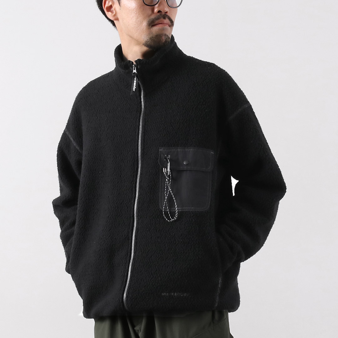 AND WANDER（アンドワンダー） リウール ジャガード スタンドジップ / メンズ フリース ライトアウター re wool JQ stand zip | and wander | 02