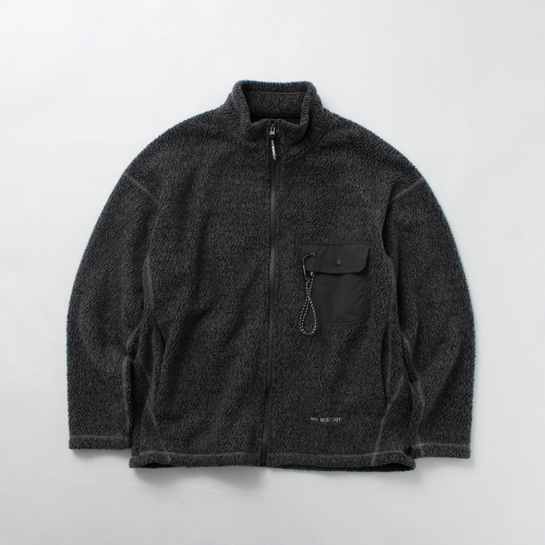 and wander（アンドワンダー） リウール ジャガード スタンドジップ