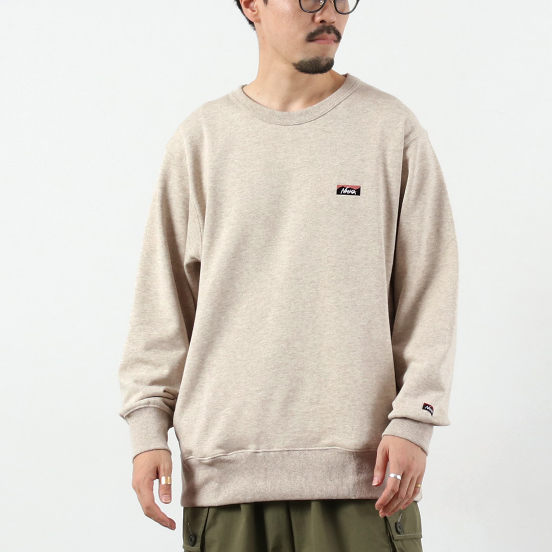 NANGA（ナンガ） エコハイブリッド ミニボックスロゴ刺繍 スウェット / トップス プルオーバー サスティナブル メンズ | NANGA | 01