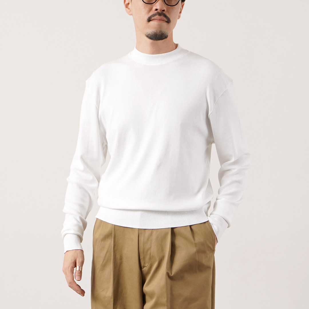 GICIPI（ジチピ） ジャグァーロ ハーフモックネック リラックスフィット ニットソー イタリア製 / メンズ コットン 長袖 | gicipi | 01