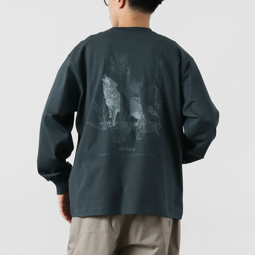 WILDTHINGS（ワイルドシングス） ノワート ハウリングウルフ ロングスリーブTシャツ / メンズ 長袖 ロンT プリント グラフィック | WILD THINGS | 02