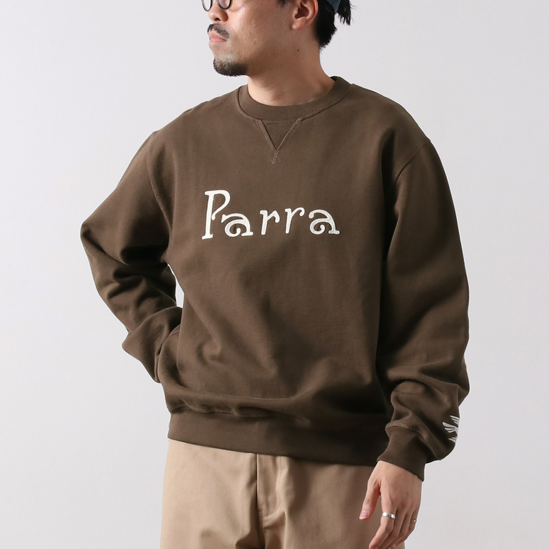 By Parra（バイパラ） ウィアード トラッド ロゴ クルーネック