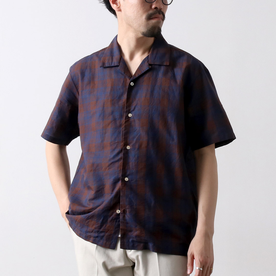 KEMA DESIGNS（ケマデザインズ） オープンカラー ショートスリーブシャツ / メンズ カットソー 半袖 天然素材 麻 コットン | kema designs | 01