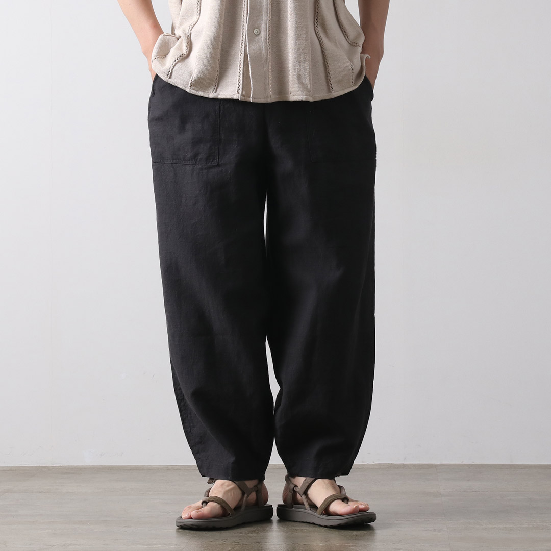 KEMA DESIGNS（ケマデザインズ） リネンコットンクロス ワイドテーパードイージーパンツ / メンズ ベイカー バルーン パンツ 麻 綿 | kema designs | 02