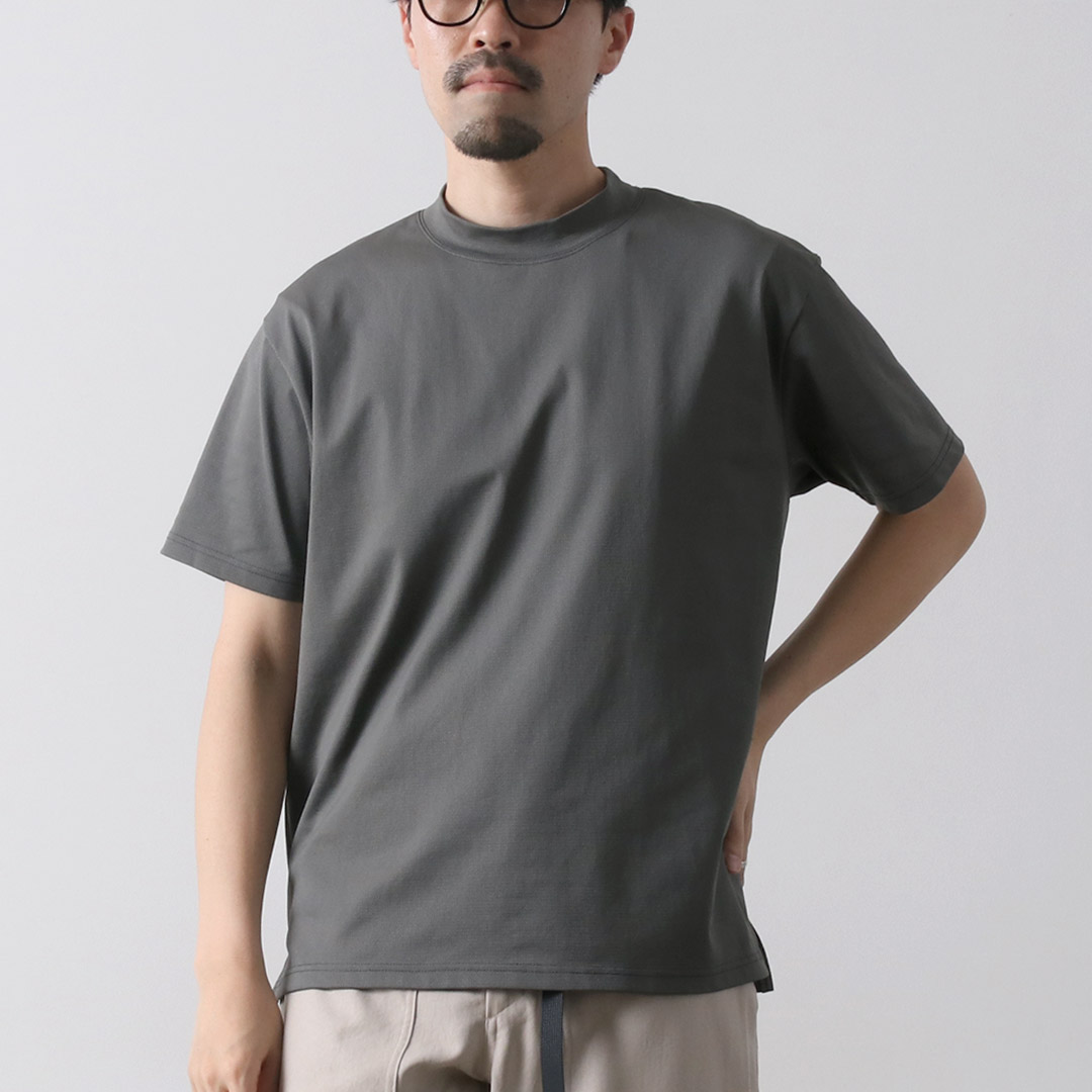 RAG（ラグ） ソフトクール モックネック ショートスリーブTシャツ / 半袖 トップス メンズ 接触冷感 吸汗速乾 伸縮 汗染み | RAG | 01