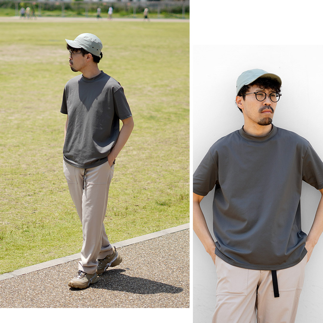 RAG（ラグ） ソフトクール モックネック ショートスリーブTシャツ