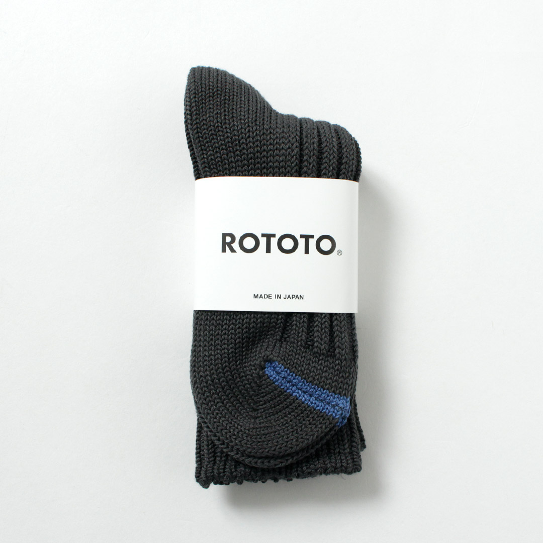 ROTOTO（ロトト） チャンキー リブクルーソックス / メンズ ウィメンズ 靴下 ユニセックス コットン CHUNKY RIBBED CREW SOCKS | ROTOTO | 06