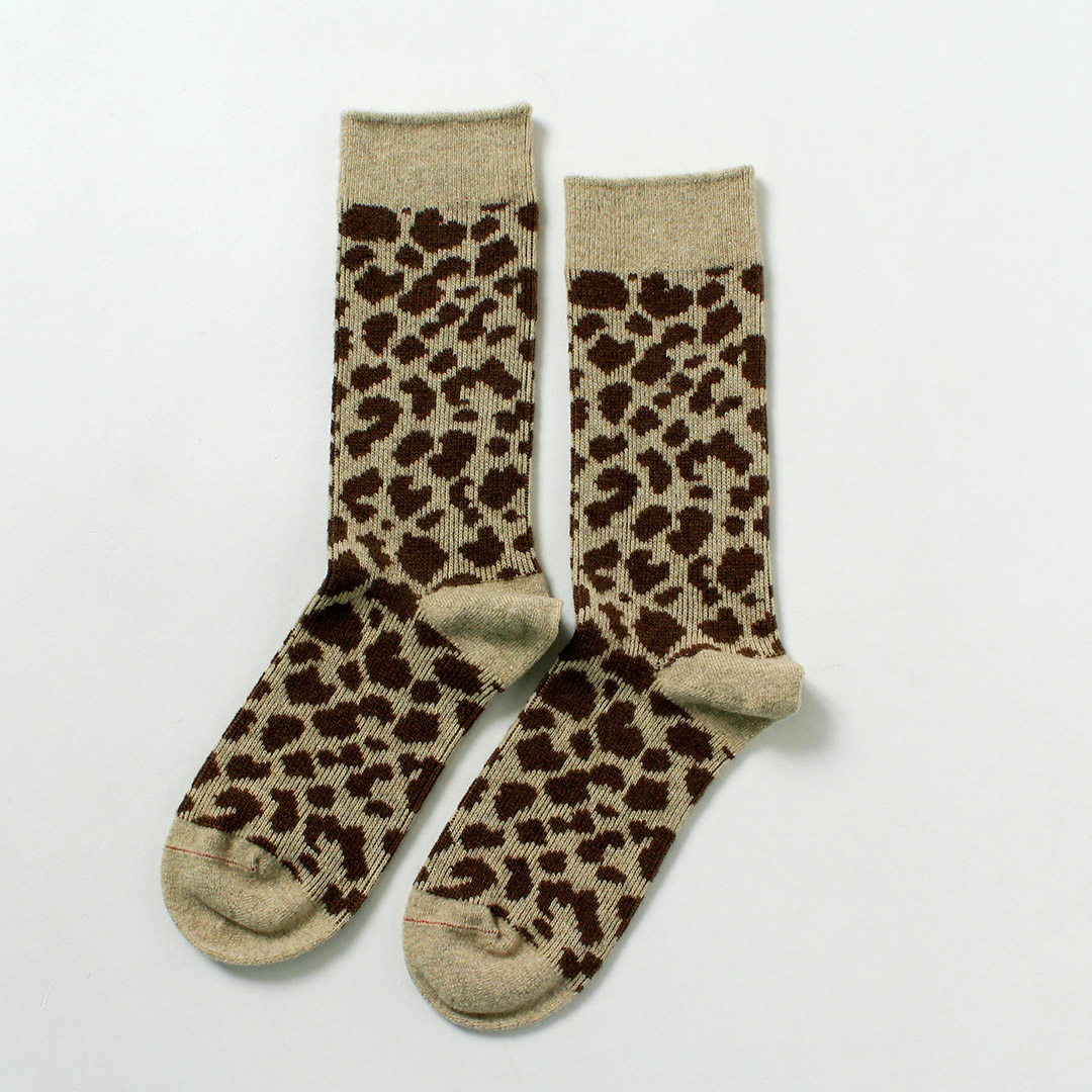 ROTOTO（ロトト） レオパードパターン メリノソックス / 靴下 メンズ ウィメンズ ユニセックス 柄ソックス | ROTOTO | 01