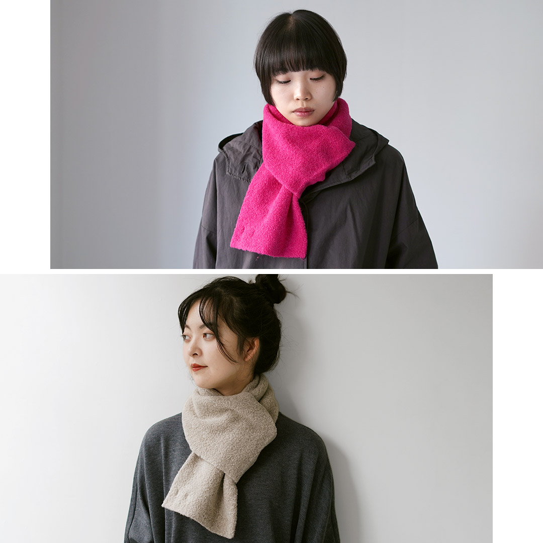 ROTOTO（ロトト） アルパカ ブークレ ショートマフラー / メンズ