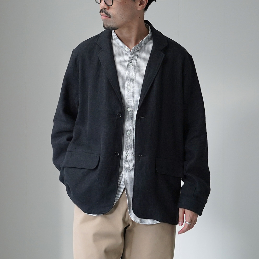 KEMA DESIGNS（ケマデザインズ） ジャーマン ワークテーラードジャケット / メンズ リネン シングル 羽織 | kema designs | 02