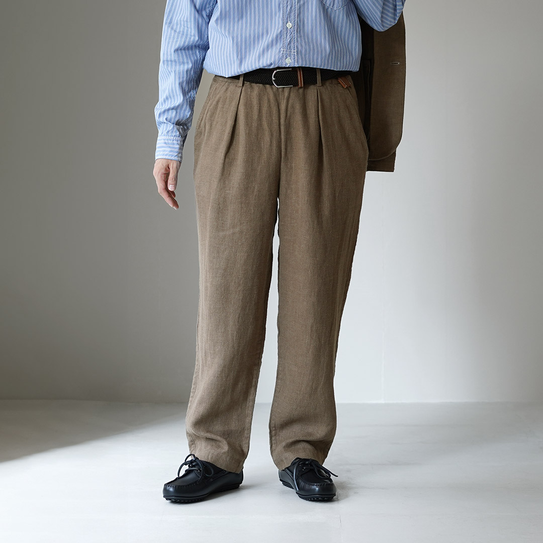 KEMA DESIGNS（ケマデザインズ） ジャーマン 1タック イージーパンツ / メンズ リネン セットアップ ゴム 日本製 | kema designs | 01