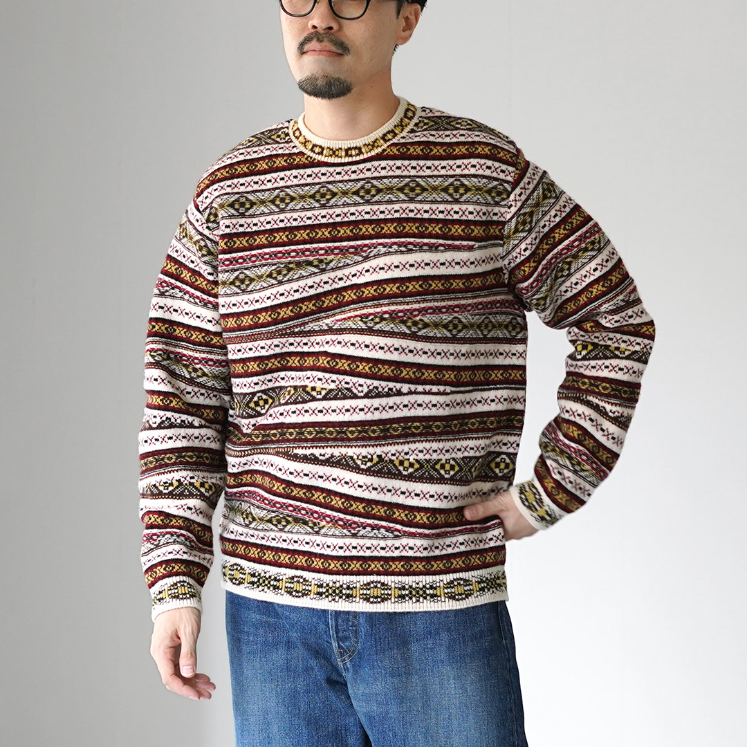 COOHEM（コーヘン） クレイジー フェアアイル ニットプルオーバー M / メンズ セーター クルーネック ウール 米冨 YONETOMI | Coohem | 01