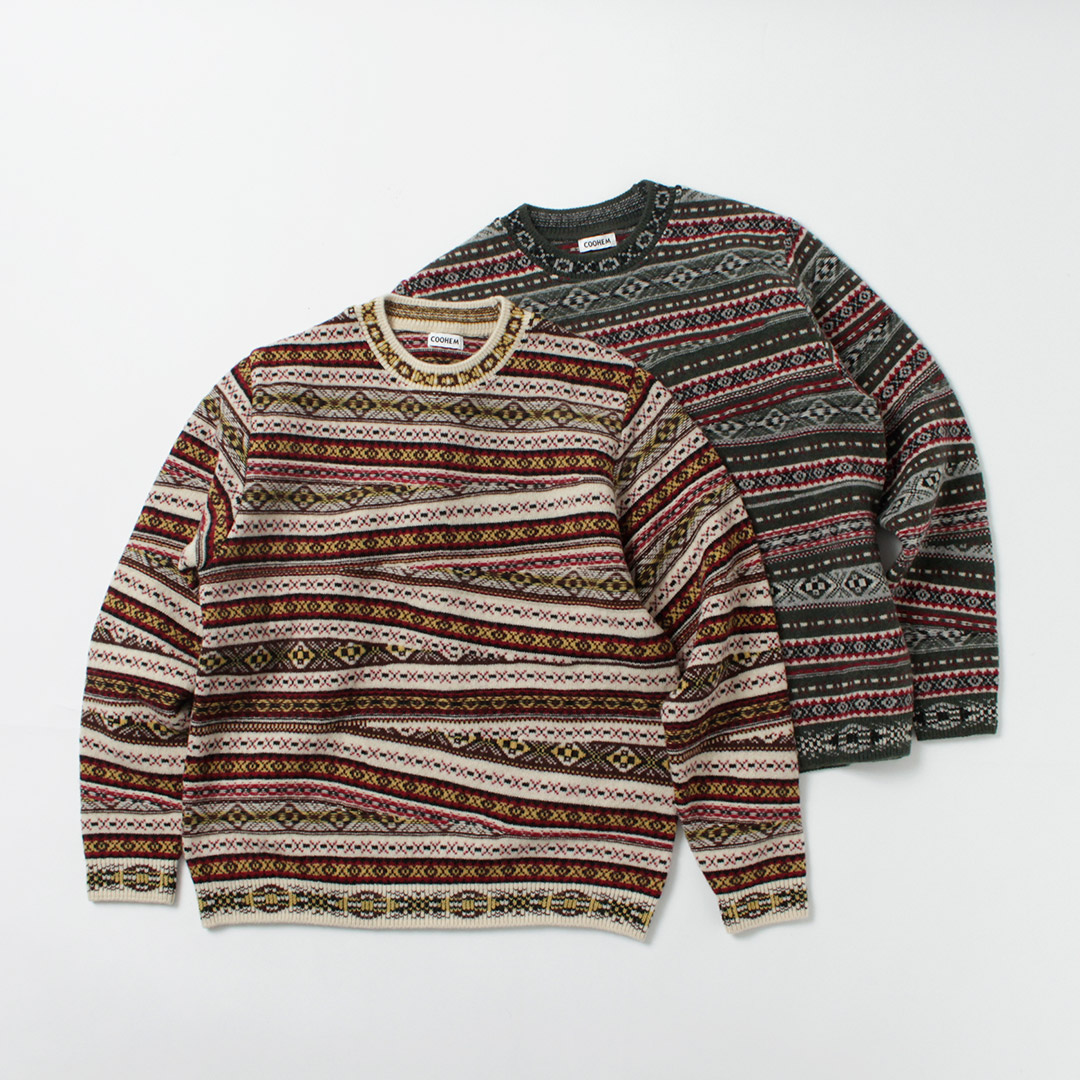 Coohem（コーヘン） クレイジー フェアアイル ニットプルオーバー M