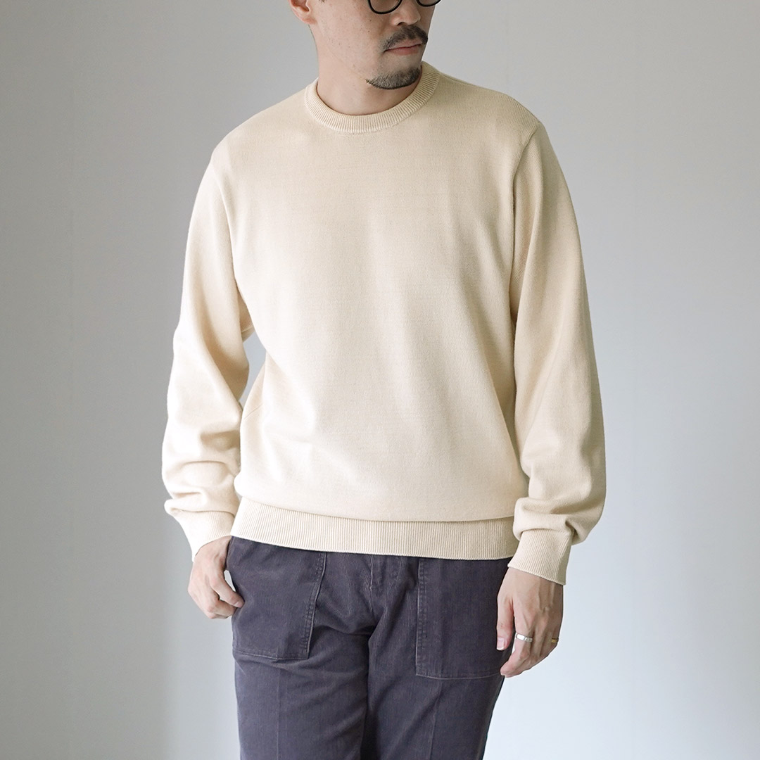Yonetomi 日本製 ウールニット セーター サイズ2 クリーム色 Yonetomi NEW BASIC YONETOMI NEW BASIC（ヨネトミニューベーシック