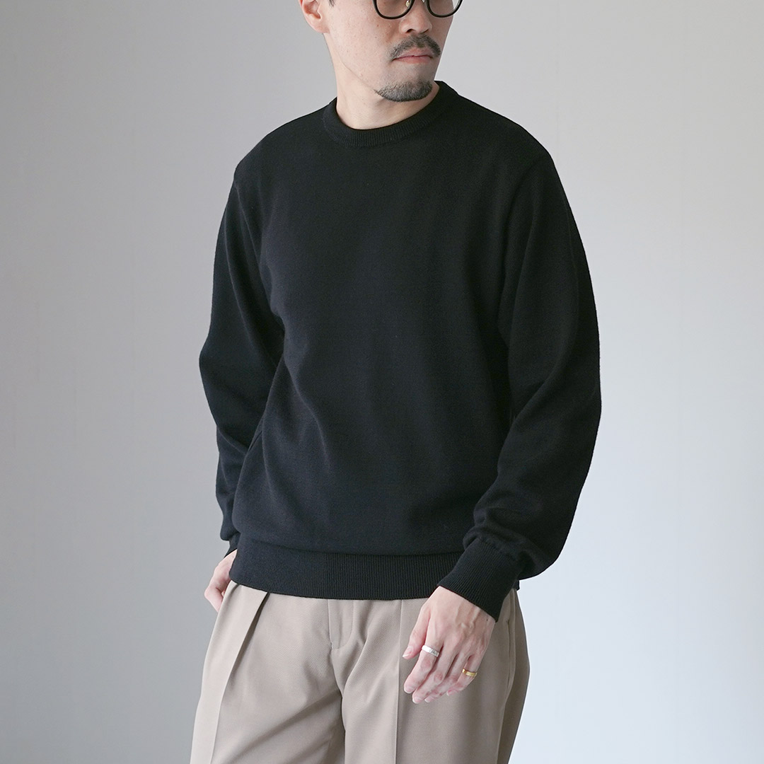 YONETOMI NEW BASIC（ヨネトミニューベーシック） アメリカン ウール＆コットン ニットプルオーバー / メンズ 長袖 日本製 | Yonetomi NEW BASIC | 04