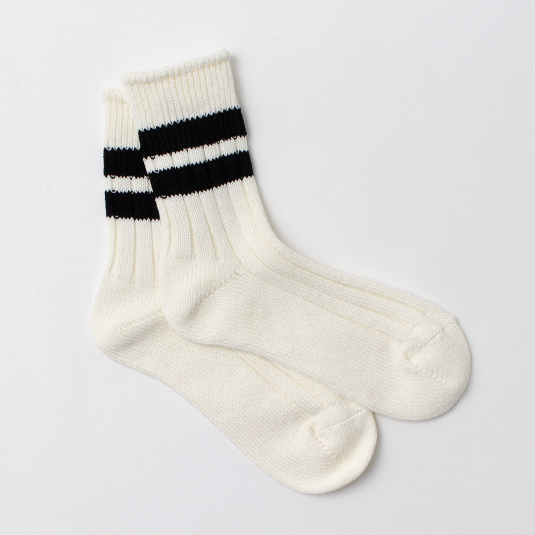 DECKA QUALITY SOCKS（デカ） 和紙×オーガニックコットン リブ ラインソックス / メンズ レディース SHOWATABE | decka Quality socks | 03