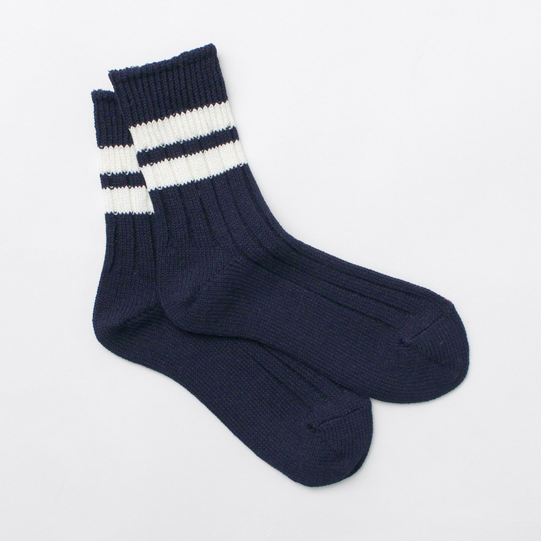 DECKA QUALITY SOCKS（デカ） 和紙×オーガニックコットン リブ ラインソックス / メンズ レディース SHOWATABE | decka Quality socks | 05