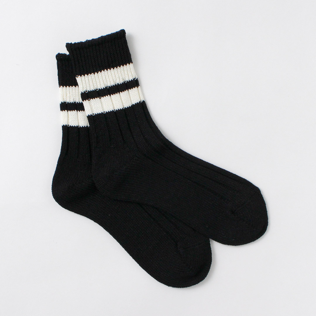 DECKA QUALITY SOCKS（デカ） 和紙×オーガニックコットン リブ ラインソックス / メンズ レディース SHOWATABE | decka Quality socks | 06