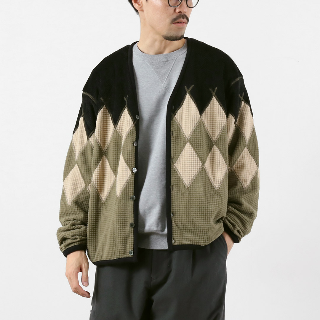 BURLAP OUTFITTER（バーラップアウトフィッター） アーガイル フリースカーディガン / メンズ Vネック ARGYLE FLEECE CARDIGAN | BURLAP OUTFITTER | 02