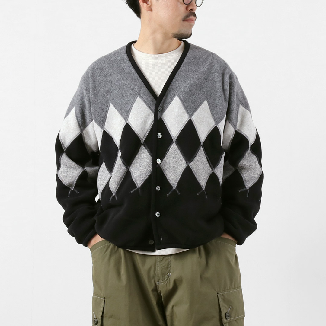 BURLAP OUTFITTER（バーラップアウトフィッター） アーガイル フリースカーディガン / メンズ Vネック ARGYLE FLEECE CARDIGAN | BURLAP OUTFITTER | 03