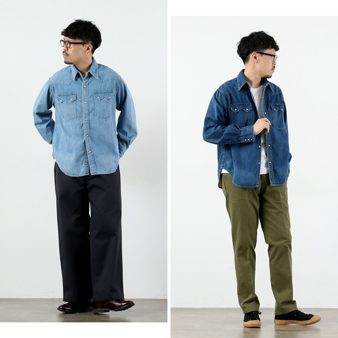 REMI RELIEF（レミ レリーフ） 8.5oz デニムウエスタンシャツ ノコギリ