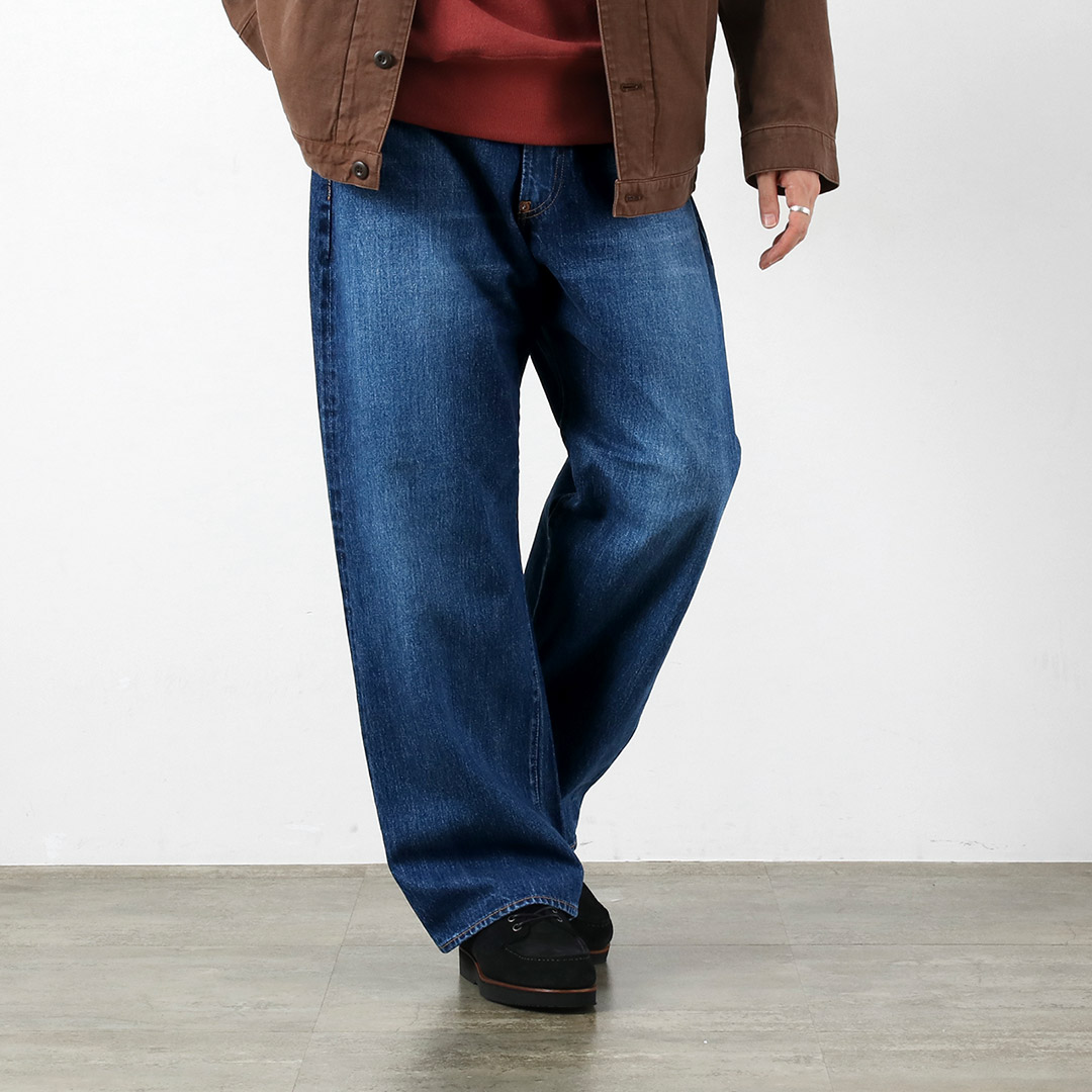 ORDINARY FITS（オーディナリーフィッツ） ワイドデニム ユーズド / セルビッジデニム テーパード インディゴ 日本製 メンズ | Ordinary fits | 01