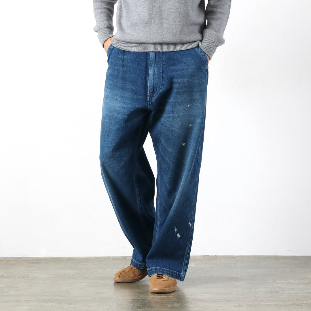 ORDINARY FITS（オーディナリーフィッツ）ベルパンツ / メンズ ワイド デニム ヘリンボーン ダック ユーズド 日本製 BELL PANTS | Ordinary fits | 03