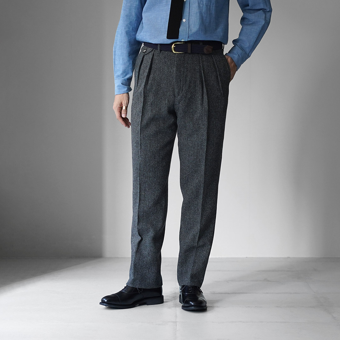 BARNSTORMER（バーンストーマー） ヘリンボンツイード スラックス / メンズ パンツ トラウザー ウール ドレスパンツ |  | 02