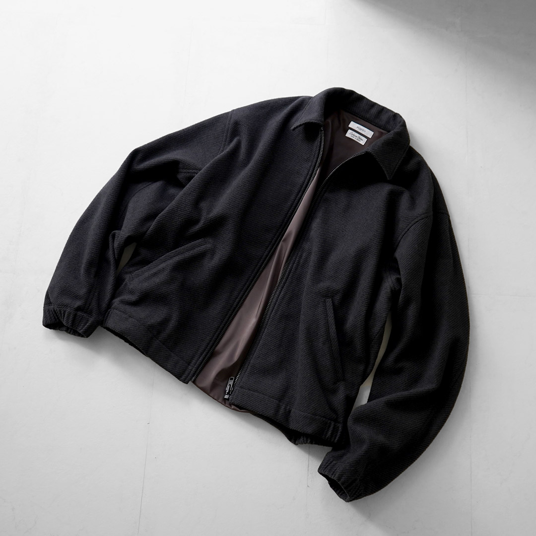 FUJITO（フジト） リサイクルウールツイル ジップアップブルゾン