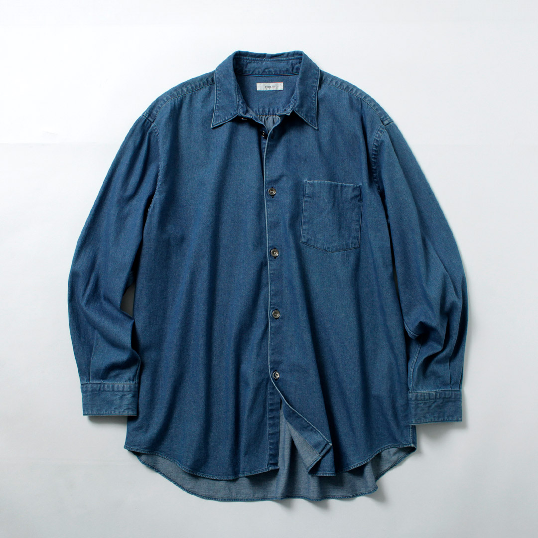 FUJITO（フジト） 8ozデニム ビッグサイズシャツ / レギュラーカラー