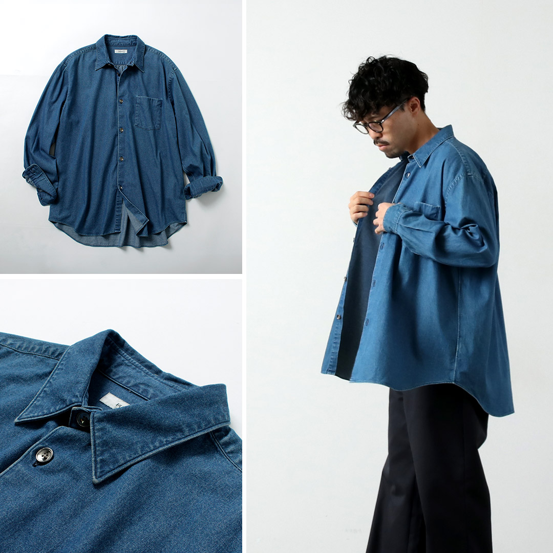 FUJITO（フジト） 8ozデニム ビッグサイズシャツ / レギュラーカラー