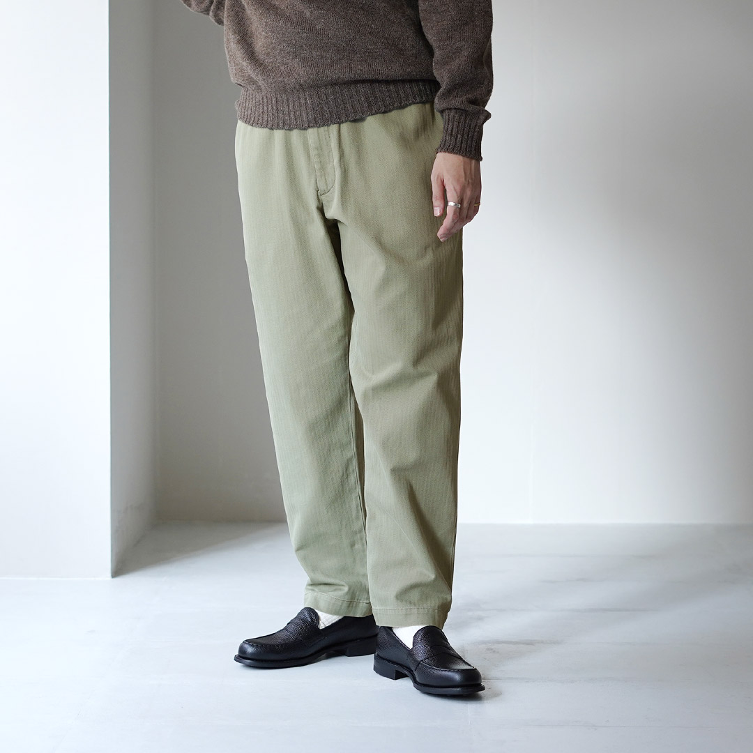FUJITO（フジト） ヘリンボーンツイル イージーパンツ / テーパード メンズ ボトムス ウエストゴム 日本製 Easy Pants | FUJITO | 01