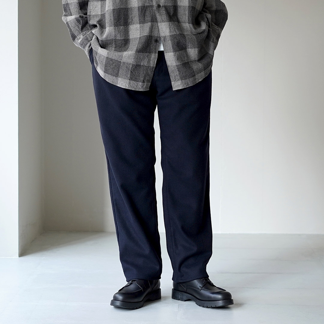 FUJITO（フジト） リサイクルウールツイル ナウン ベルトレスパンツ / メンズ ボトムス イージーパンツ ウエストゴム 総ゴム | FUJITO | 02