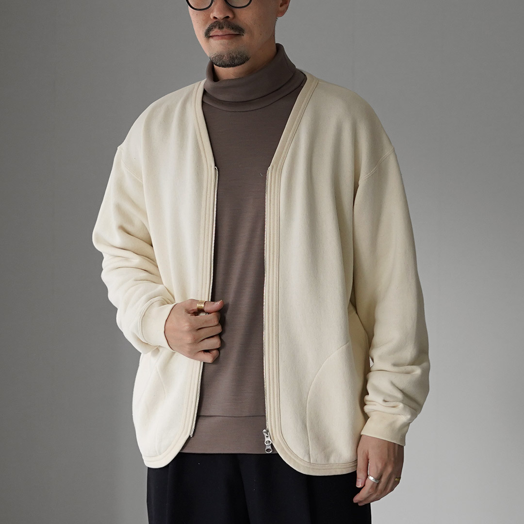 UNDYED（アンダイド）スウェット ジップカーディガン オーガニックコットン / メンズ 長袖 日本製 カットソー | UNDYED | 01