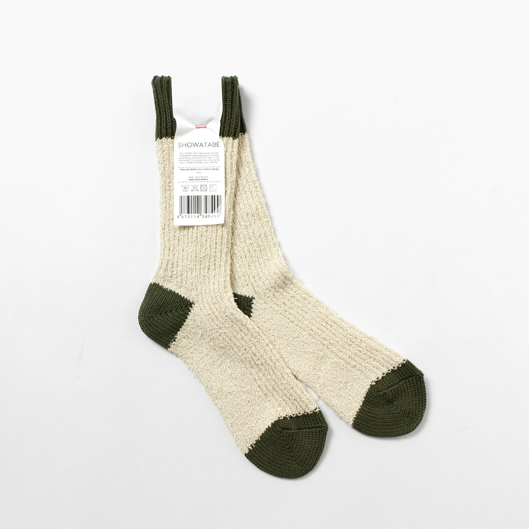 DECKA QUALITY SOCKS（デカ） テクスチャード マルチカラーコットン ソックス / 靴下 メンズ SHOWATABE | decka Quality socks | 01