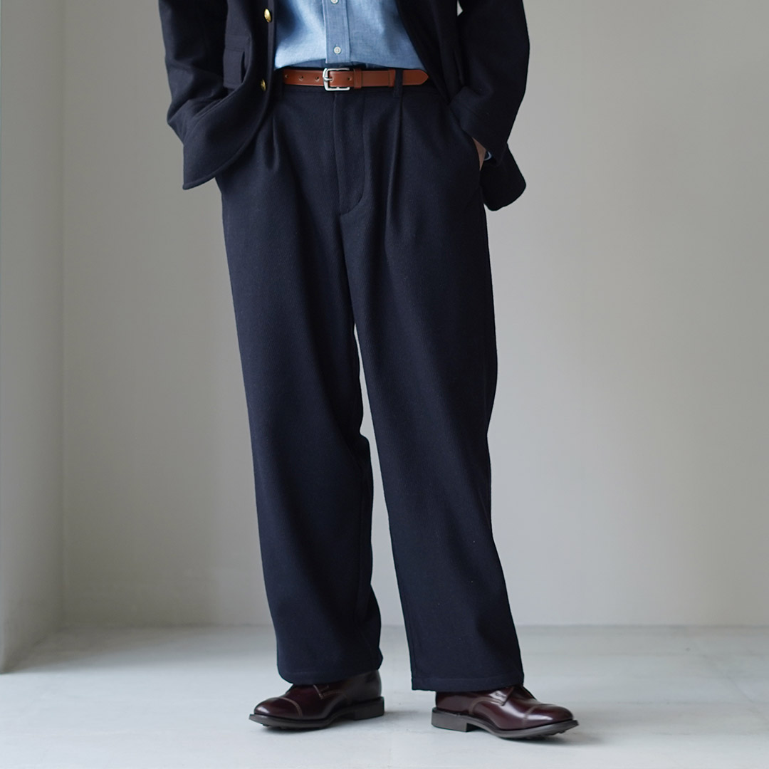 RE MADE IN TOKYO JAPAN（アールイー） ウールカシミア カルゼ ワイドパンツ / メンズ ボトムス ウエストゴム | Re made in tokyo japan | 02
