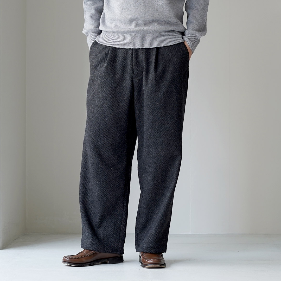 RE MADE IN TOKYO JAPAN（アールイー） ウールカシミア カルゼ ワイドパンツ / メンズ ボトムス ウエストゴム | Re made in tokyo japan | 03