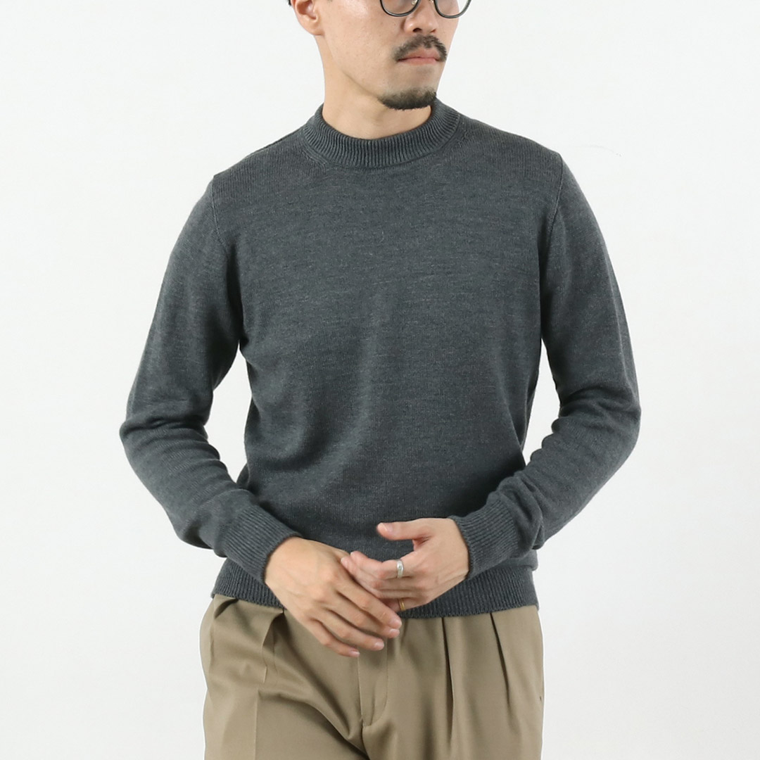 RINASCENTE（リナシェンテ） 7G イタリアンキャッシュウール モックネックニット / セーター 長袖 日本製 沼ネック | Rinascente | 04