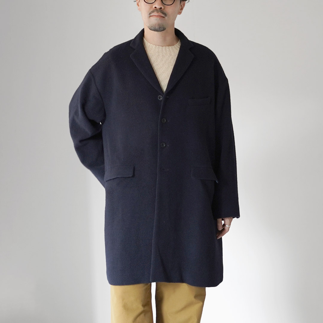 BASISBROEK（バージスブルック） バレン ウール ナイロン フラノ チェスターコート / アウター ロング メンズ 日本製 | BASISBROEK | 02