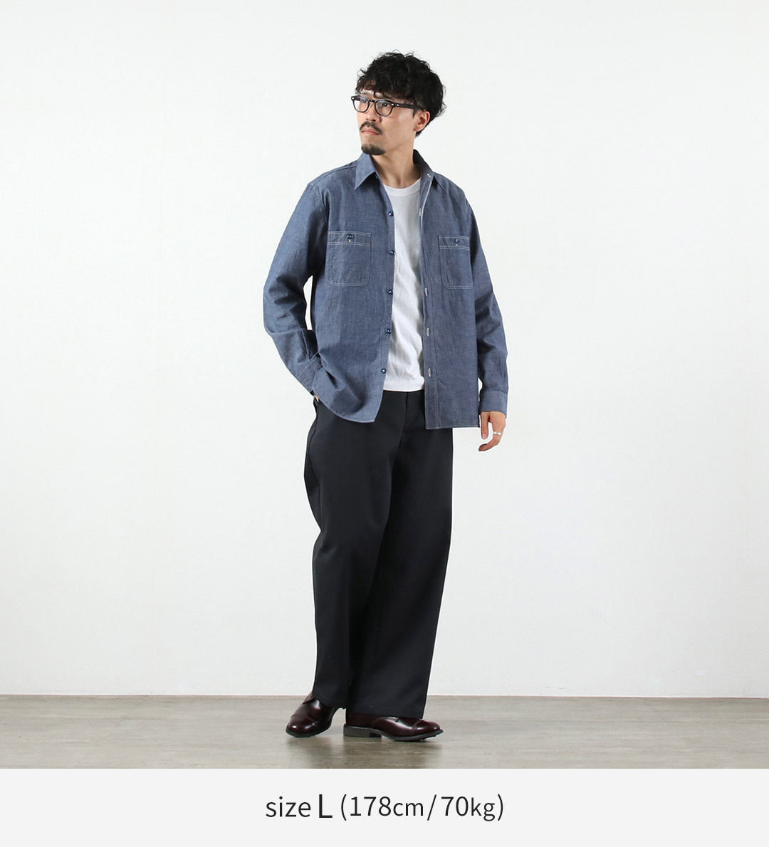 BUZZ RICKSON's ワークシャツ　シャンブレー　長袖シャツ　日本製 BUZZ RICKSON'S Buzz Rickson's（バズリクソンズ） シャンブレー