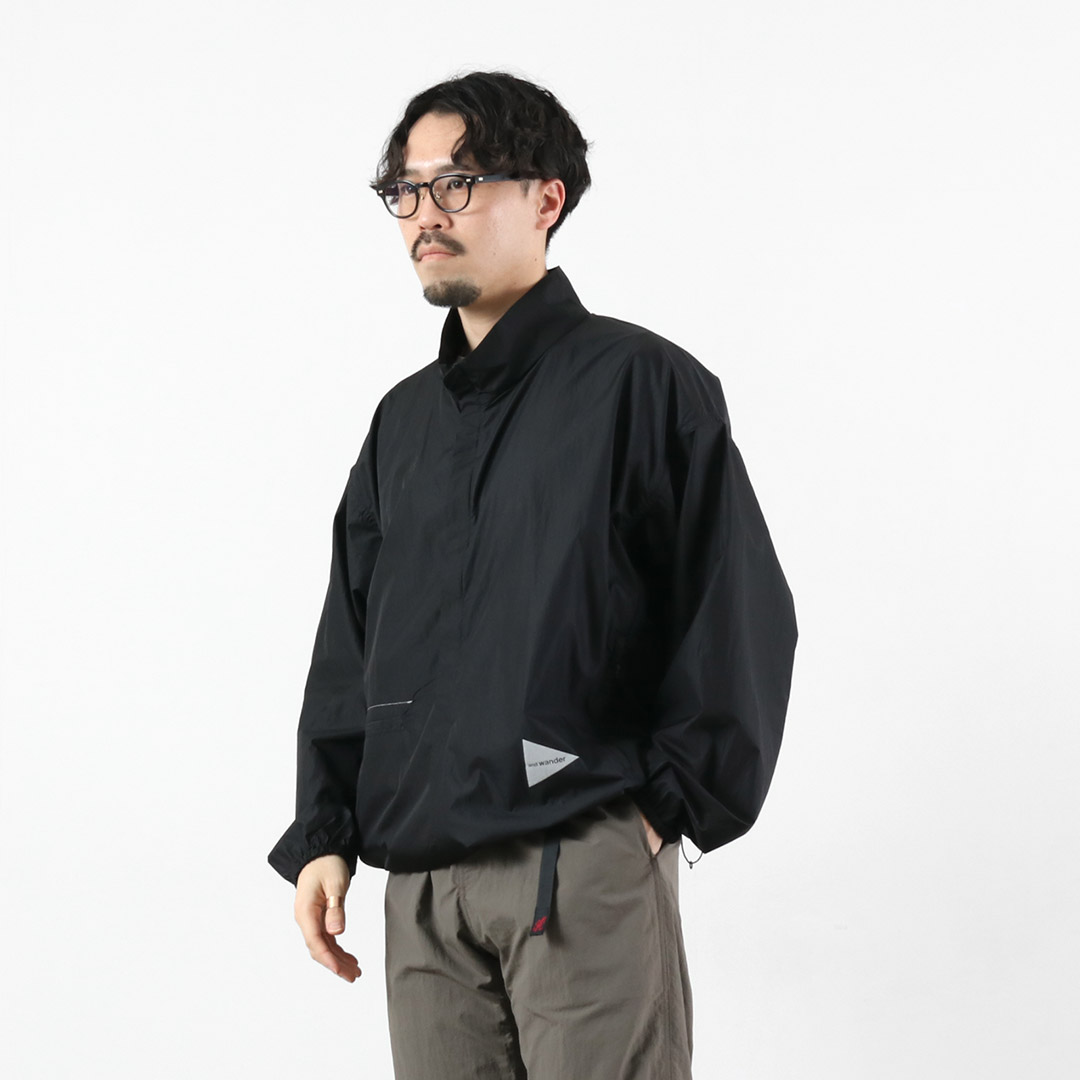 and wander（アンドワンダー） オーバーサイズ リップ ジャケット M