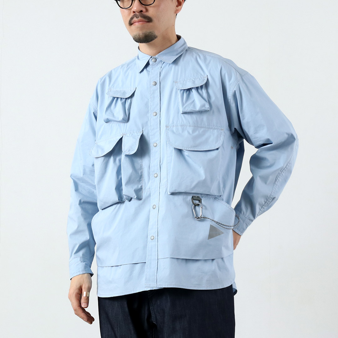 AND WANDER（アンドワンダー） マルチポケット ロングスリーブシャツ / メンズ | and wander | 01