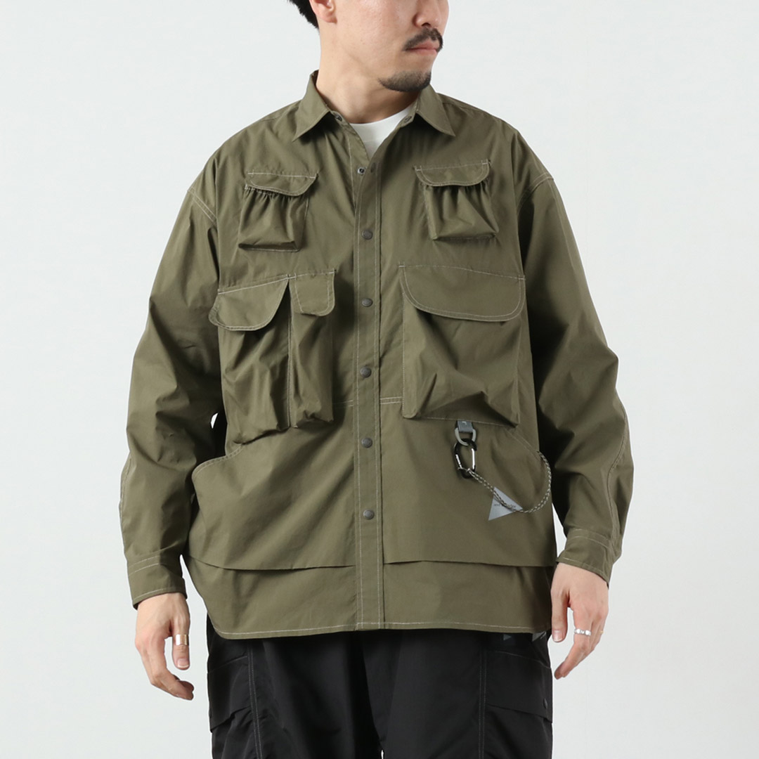 AND WANDER（アンドワンダー） マルチポケット ロングスリーブシャツ / メンズ | and wander | 02