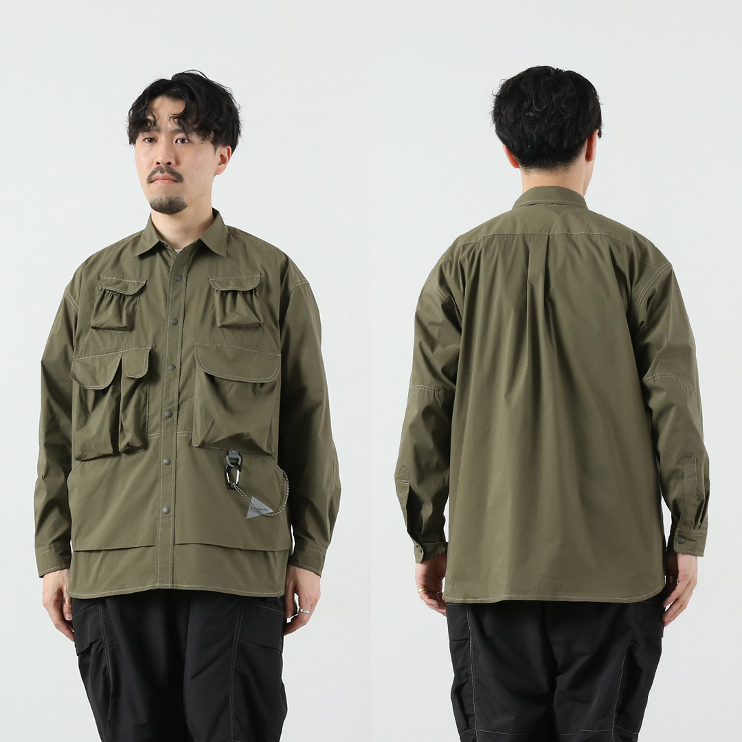 AND WANDER（アンドワンダー） マルチポケット ロングスリーブシャツ / メンズ | and wander | 15