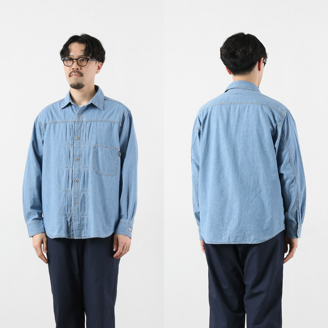 GOHEMP（ゴーヘンプ） プリーツワークシャツ ヘンプコットンシャンブレー 麻 / メンズ 長袖 | GOHEMP | 12